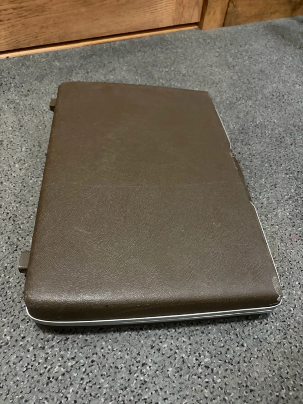 Brown & Silver Hard-Sided Briefcase with Brown Interior